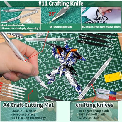 108Pcs Modeler Basic Tools Craft Set, Hobby Modeling Tools for Gundam Model Car Airplane Repairing & Fixing