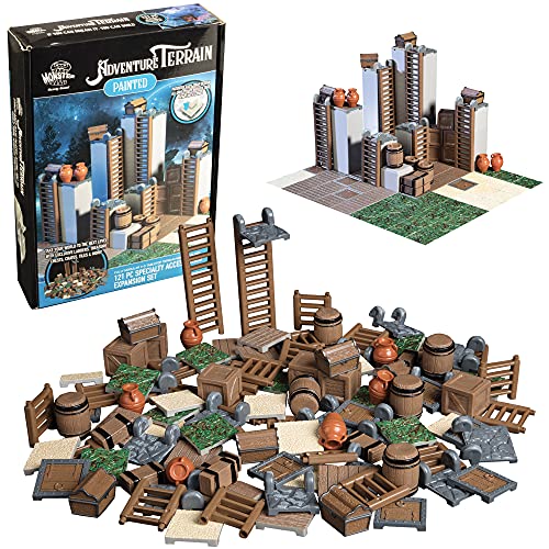Monster Adventure Terrain 3D Interchangeable Builder System - 121pc Painted Specialty Accessories Set - Build Modular Worlds in a Snap & Elevate Your Campaign - Compatible with DND Dungeons & Dragons - color: Specialty Accessories & Tiles