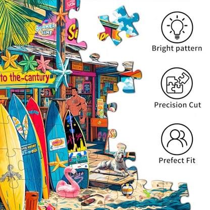 Puzzles for Adults 1000 Pieces,Coast Grocery Jigsaw Puzzle with 1:1 HD Poster, Perfect Interlocking No Dust, Stress Relief Ideal Gift for Family Games - color: Coast Grocery