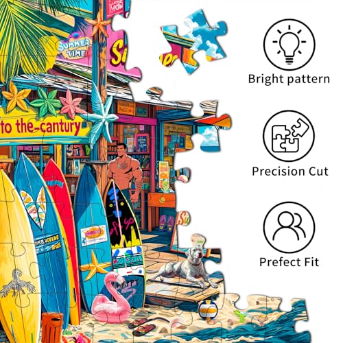 Puzzles for Adults 1000 Pieces,Coast Grocery Jigsaw Puzzle with 1:1 HD Poster, Perfect Interlocking No Dust, Stress Relief Ideal Gift for Family Games - color: Coast Grocery