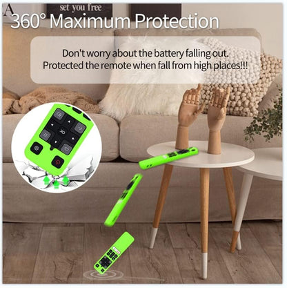 2 Pack Case for TCL RC802V FMR1 FNR1 Smart Voice Remote Control, Skin-Friendly Silicone Protective Cover Shockproof Anti Slip Anti-Lost with Lanyard, Glow Green & Glow Blue