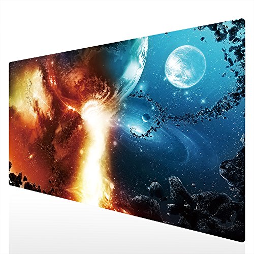 XXL Professional Large Mouse Pad & Computer Game Mouse Mat (35.4x15.7x0.1IN, 90x40 fireball007) - color: 90x40 fireball007, size: 35.4x15.7x0.1IN