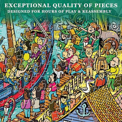 Jigsaw Puzzles for Adults, 1000 Pieces Pirate Park Puzzle, Cartoon Painting Challenging Puzzles for Family Activity Game Nights Gifts Fidget Stress Relief - color: Pirate Park