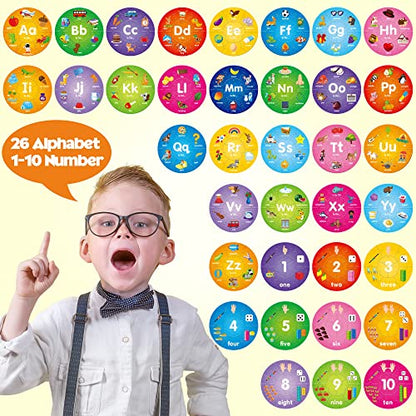 SYNARRY Number and Alphabet Puzzles for Kids Ages 4-6, Alphabet Learning Toys for Kids Ages 3-5, ABC Puzzles Preschool Learning Activities Educational Toys Gifts for 3 4 5 6 7 8 Year Old Boys Girls - style: ABC+numbers(circle)