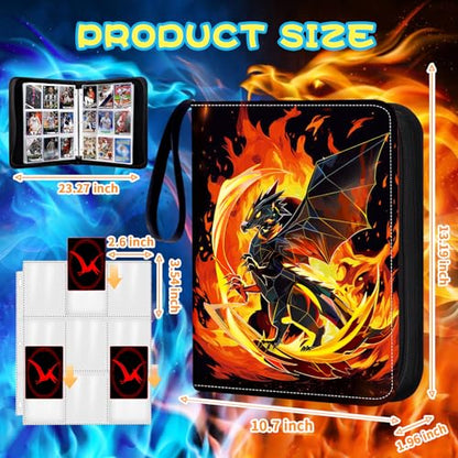 Trading Card Binder 9 Pocket 900 Cards Holder | 9-Pocket, 50 Sleeves, Fits 900 Cards Holder (900)