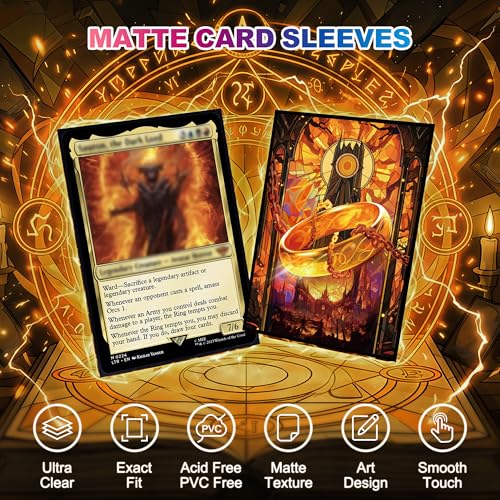 UAONO MTG Card Sleeves 100ct - Ring - Art Card Sleeves Deck Protector | Clear Front & Matte Textured Back, Sleeves for Magic The Gathering