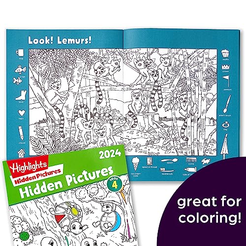 Highlights for Children Hidden Pictures 2024 Activity Books for Kids Ages 6 and Up, 4-Book Set of Travel-Friendly Screen Free Seek and Find Fun, Books Double as Coloring Books