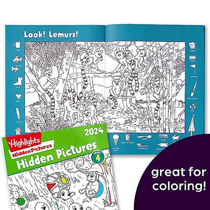 Highlights for Children Hidden Pictures 2024 Activity Books for Kids Ages 6 and Up, 4-Book Set of Travel-Friendly Screen Free Seek and Find Fun, Books Double as Coloring Books