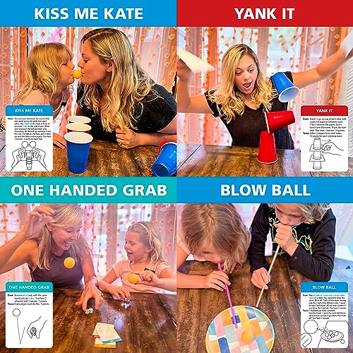 Funwares Original 237 Minute of Fun Games - Minute to Win It Family Party & Travel for Kids & Adults, 2-12 Players! Ready to Play Right Out of The Box!