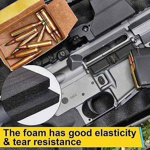 Yaomiao 3 Sheets Customizable Polyethylene Foam 54" x 16" x 2" Thick Black Packing Foam Inserts for Cases Thick Polyethylene Foam Sheet for Packaging and Crafts
