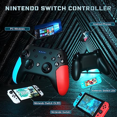 Ponkor Switch Controller, Switch 2 Controller, Wireless Pro Controller Compatible with Nintendo Switch 2/Switch/Lite/Switch OLED/PC Controller for Switch with Wake-up, Turbo Vibration