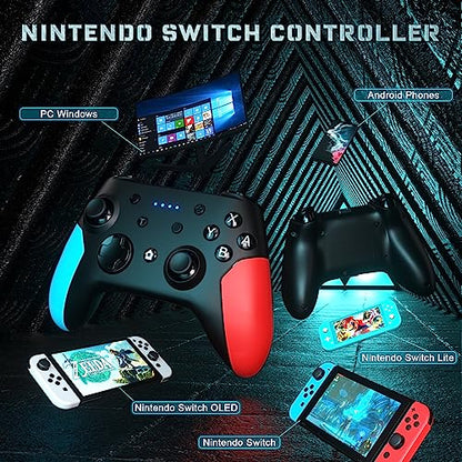 Ponkor Switch Controller, Switch 2 Controller, Wireless Pro Controller Compatible with Nintendo Switch 2/Switch/Lite/Switch OLED/PC Controller for Switch with Wake-up, Turbo Vibration