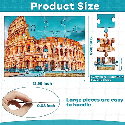 5 Packs 16 Piece Large Jigsaw Dementia Puzzles for Alzheimer’s Products Activities, Alzheimer's Puzzles Easy Memory Cognitive Games for Adults Gift with 5 Storage Bags, Construction - style: Construction