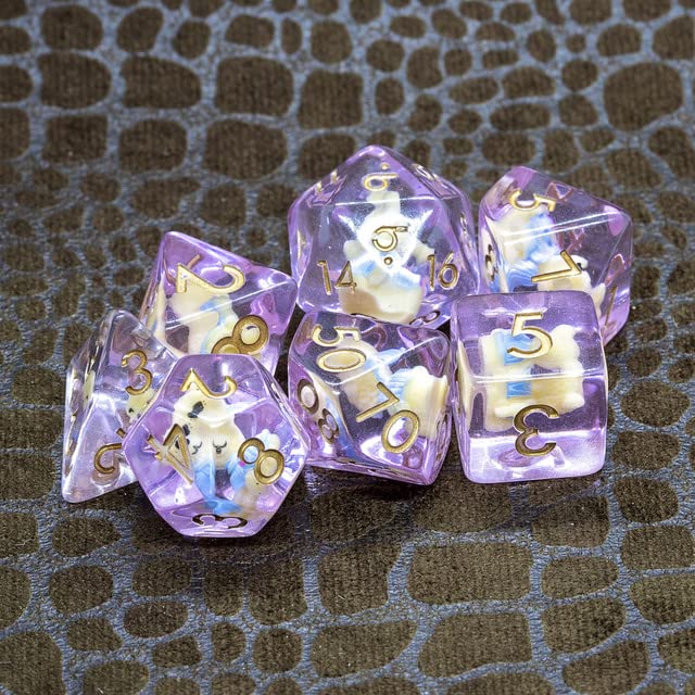 Sage's Portal Animal Familiars Resin DND Dice Set Polyhedral Dice Set for Dungeons and Dragons RPG Pathfinder Tabletop TTRPG (Teddy Bear) - color: Teddy Bear, style: Dice Set Only