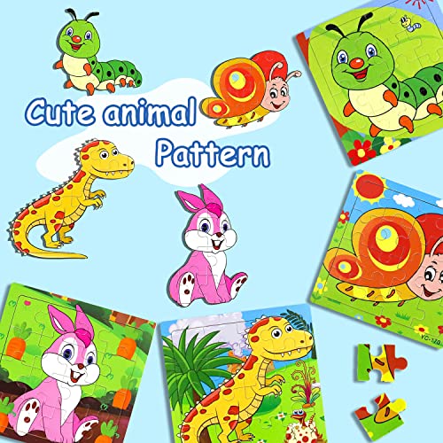 Puzzles for Kids Ages 3-5, 9 Pack Wooden Jigsaw Puzzles for Toddlers Ages 3-5 16 Pieces Preschool Educational Learning Toys Set Animals Puzzles for 3 4 5 Years Old Boys and Girls