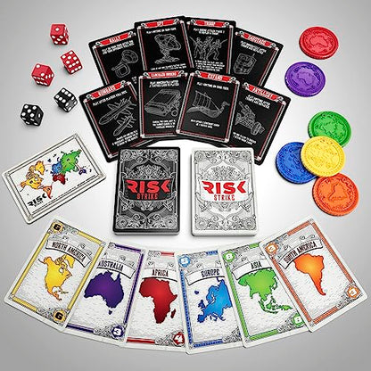 Hasbro Gaming Risk Strike Cards and Dice Game for Adults, Teens, and Kids, Quick-Playing Strategy Game, 2-5 Players, 20 Min. Average, Fun Summer Activities, Vacation Travel Essentials, Ages 10+