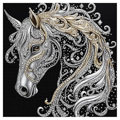 PICKFORU Horse 1000 Piece Puzzle for Adults, Diamond Horse Jigsaw Puzzles Line Art, Challenging Hard Animal Puzzle as Home Decor - style: Diamond Horse