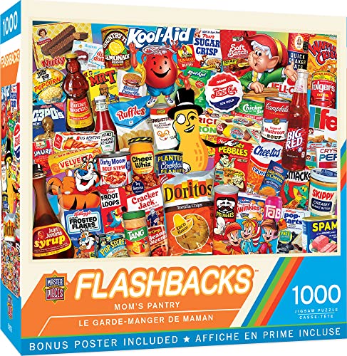 MasterPieces 1000 Piece Jigsaw Puzzle Mom’s Pantry | Vintage Kitchen Art | Vintage kitchen 1000 piece puzzle for adults with random cut pieces, matte finish, poster, recycled board, & fun display art - size: 1000 Piece
