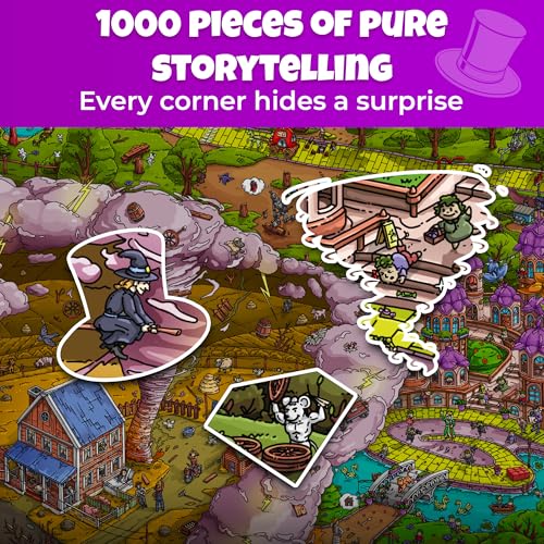 QUOKKA 1000 Piece Jigsaw Puzzle for Adults Emerald Kingdom – Puzzles for Adults 1000 Pieces Premium Box Packaging - Extra Fun Hidden Secrets & Audio Story – Perfect Relaxation Creativity Gift - color: Oz