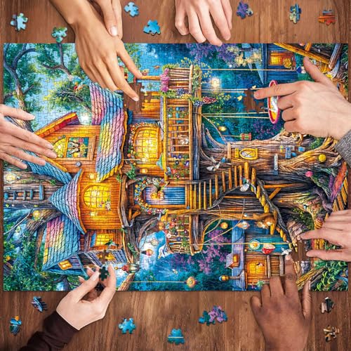 Puzzles for Adults 1000 Pieces, Elf Tree Jigsaw Puzzle with 1:1 HD Poster, Perfect Interlocking No Dust, Stress Relief Ideal Gift for Family Games - color: Elf Tree