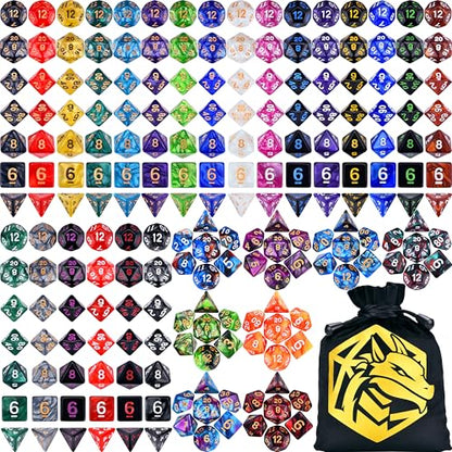 RPG Dice 210 Pieces Polyhedral Dice Set for DND | 30 Sets of 7-Dice for Dungeons and Dragons Tabletop Role Playing Adventure Games