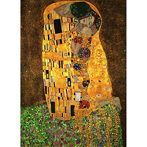 MaxRenard Game Jigsaw Puzzle 1000 Pieces Fine Art The Kiss Klimt Fine Artwork Challenge Family Game Fit Together Perfectly - color: A005