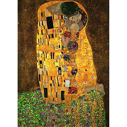 MaxRenard Game Jigsaw Puzzle 1000 Pieces Fine Art The Kiss Klimt Fine Artwork Challenge Family Game Fit Together Perfectly - color: A005