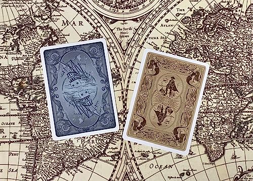 Neptune’s Graveyard Bicycle Pirate Ship & Mermaid Playing Cards - Premium Quality, Ideal for Pirate Parties, Ocean-Themed Decorations & Gifts - 2-Pack Set