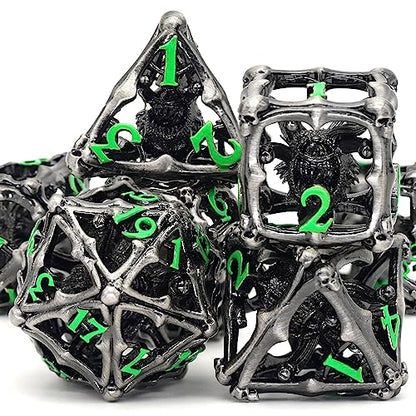 Beholder Dice Set DND, Dragon Eye Dice, ZHOORQI 7PC/Set Polyhedral Dices for Dungeons and Dragons, RPG, Eye Monster DND Gifts（Eye -Green Number） - color: Eye- Green