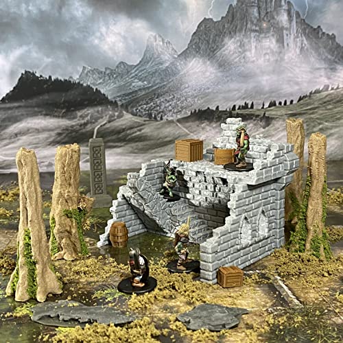 Building Ruins Set 3A Terrain for Tabletop Role Playing Games 28mm Scale