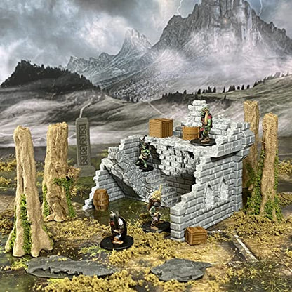 Building Ruins Set 3A Terrain for Tabletop Role Playing Games 28mm Scale
