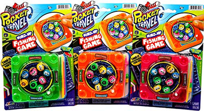 JA-RU Pocket Travel Magnetic Fishing Game (6 Toys) Classic Rotating Mini Family Board Games for Kids. Preschool Educational Games. Travel Car Games. Bulk Party Favors Birthday Gifts. 3205-6p - style: Classic