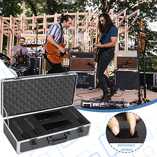 20 Inch Hard Carrying Case Ideal for Wireless Mic System Storage & Camera Gear Transportation, Aluminum Alloy Sturdy Build, Customizable Pre-Diced Foam, Black - size: Inner：19.6''X 9.6''X 5.6''