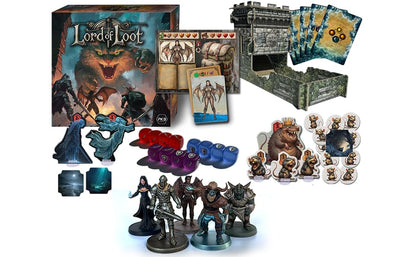 Lord of Loot Deluxe Cooperative Fantasy Board Game | Includes 5 hand-painted miniatures, dice tower, 2 extra bosses and frosted dice; 60-90 minute play, ages 14+.