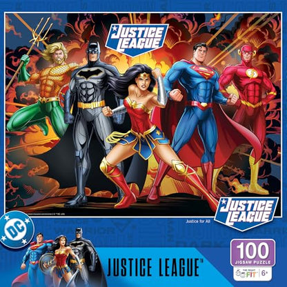 MasterPieces 100 Piece Jigsaw Puzzle for Kids - 14"x19" - Justice League - style: Justice League