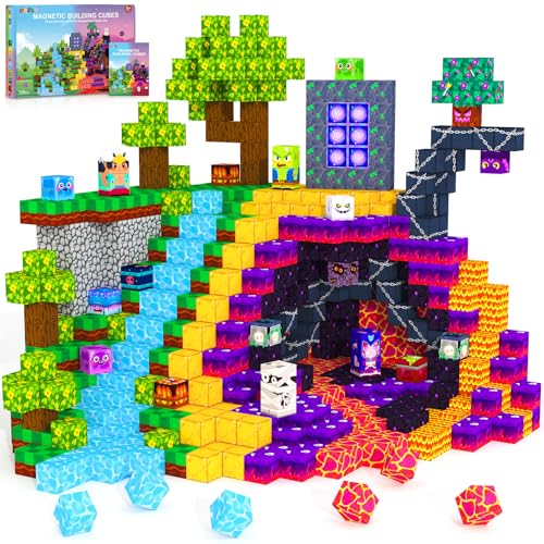 ORZbb 150PCS Magnetic Blocks, Magnetic Tiles Building Sensory Montessori Toys & Games for 3 4 5 6 7 8 9 10 11 12 13 Year Old Boys Girls Halloween Christmas Birthday Gifts - color: Color-12