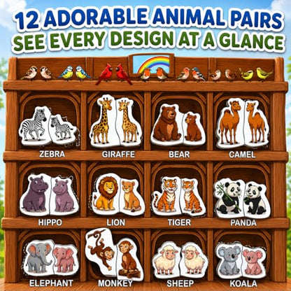 Travofun 4-in-1 Magnetic Travel Game, Travel Toys for Toddlers Ages 3-5 | 4-in-1 travel toy with magnetic fishing, animal matching, spelling, and story play in a colorful Noah's Ark picture scene. - style: Noah’s Ark Game