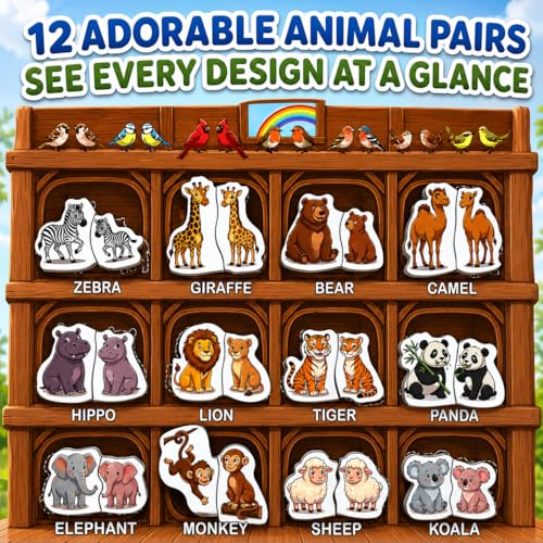 Travofun Magnetic 4-in-1 Animal Game | Travel Game for Toddlers Ages 3-5 | 4-in-1 travel toy with magnetic fishing, animal matching, spelling, and story play in a colorful Noah's Ark picture scene. - style: 4-in-1 Animal Game