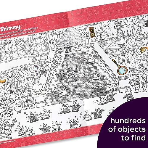 Highlights Hidden Pictures Sticker Challenge Sticker Book Set for Kids Ages 6 and Up, 4-Pack, 64 Pages of Seek and Find Activities, Double as Coloring Books, 440+ Stickers