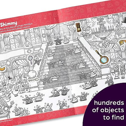 Highlights Hidden Pictures Sticker Challenge Sticker Book Set for Kids Ages 6 and Up, 4-Pack, 64 Pages of Seek and Find Activities, Double as Coloring Books, 440+ Stickers