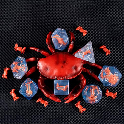 Crab DND Animal Resin D&D Dice Set, 7pcs Polyhedral Dice (D4, D6, D8, D10, D12, D20, D%) for Dungeons and Dragons, RPG, MTG, Role Playing Games for Ages 15 and Up - color: Crab
