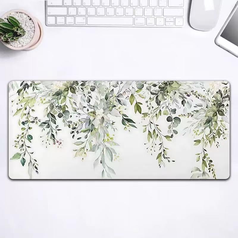 Gaming Mouse Pad Topographic Map Long Mousepad Large 31.5 X 11.8 Inch Desk Mat with Non-Slip Base Stitched Edge Keyboard Mat for Office Desk Pad (Flower-E) - color: Flower-e