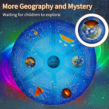 3D Puzzles for Kids Ages 8-10-12-14 Earth Globe DIY Geography Puzzle, Educational Learning Toys 3D Jigsaw World Globe Map Model Kit Teaching Aids Birthday for Boys Girls, 50 Pieces - style: Earth Globe
