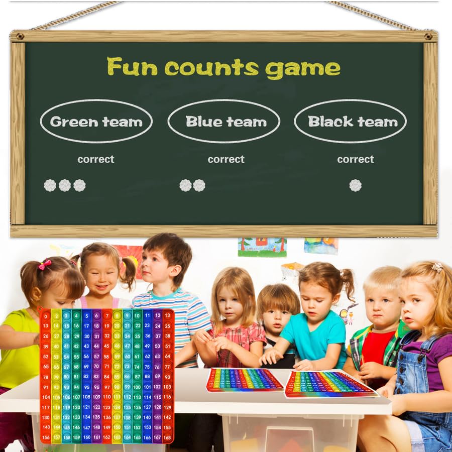 Yadishen Multiplication Table Fidget Rainbow Multiplication Game Flash Card 12x12 Math Toy Learning Board Number Table Fidget Learning Game Toy Relieve Stress and Create Various Math Operations - size: 20cm Vertical Stripe Rainbow