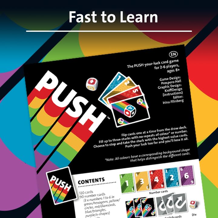 Ravensburger Push 2024 - Exhilarating Card Game for Family Fun - Suitable for 2-6 Players, Aged 8 and Up | Fast Paced | Easy to Learn | Perfect for Parties