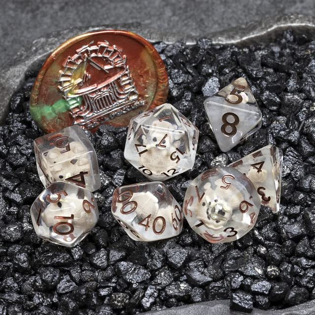 Sage's Portal Animal Familiars Resin DND Dice Set Polyhedral Dice Set for Dungeons and Dragons RPG Pathfinder Tabletop TTRPG (Pups Familiar) - color: Pups Familiar, style: Dice Set Only