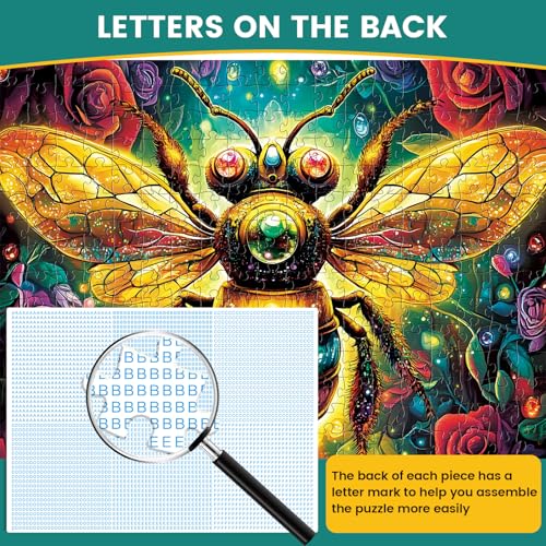 300 Pieces Jigsaw Puzzle for Adults, Bee Jigsaw Puzzles, Recycled Cardboard Puzzle, Coolest Queen Bee Jigsaw Puzzle for Kids Adults Seniors, Great for Family Games, 20.5 * 15 Inch - style: Bee