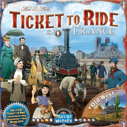Asmodee Ticket to Ride France + Old West Board Game Expansion - Train Route Strategy Game, Fun Family Game for Kids & Adults, Ages 8+, 2-6 Players, 30-60 Minute Playtime | Train Route Strategy Game, Fun Family Game for Kids & Adults, Ages 8+, 2-6 Players,