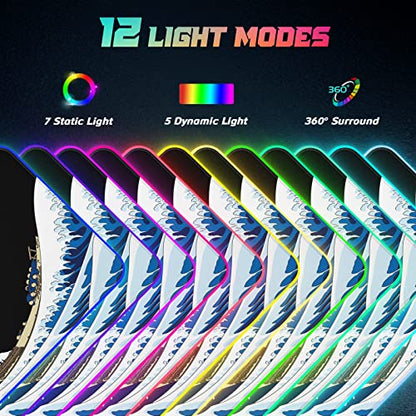 ITNRSIIET RGB Gaming Mouse Pad, Full Desk XL Extended Large Gaming Mousepad, 12 Lighting Modes 30% Thicker Big LED Desk Mat for Gamers, 32 x 12 inches, Japanese Waves - color: Japanese Waves