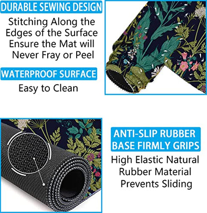Large Mouse Pad with Wrist Rest, 4-in-1 Wrist Rest for Keyboard and Mouse | Non-Slip Waterproof Desk Mat Set, 35.4"x15.7" Desk Mat+Keyboard Wrist Rest+Mouse Wrist Support+Cup Coaster for Home Office - color: 4Pcs-Weeds